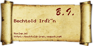 Bechtold Irén névjegykártya